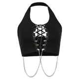 Halter Strap With Metal Chain With Backless