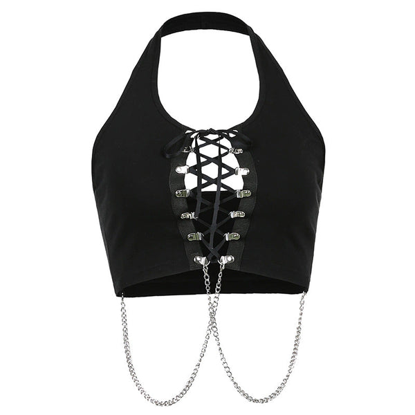 Halter Strap With Metal Chain With Backless