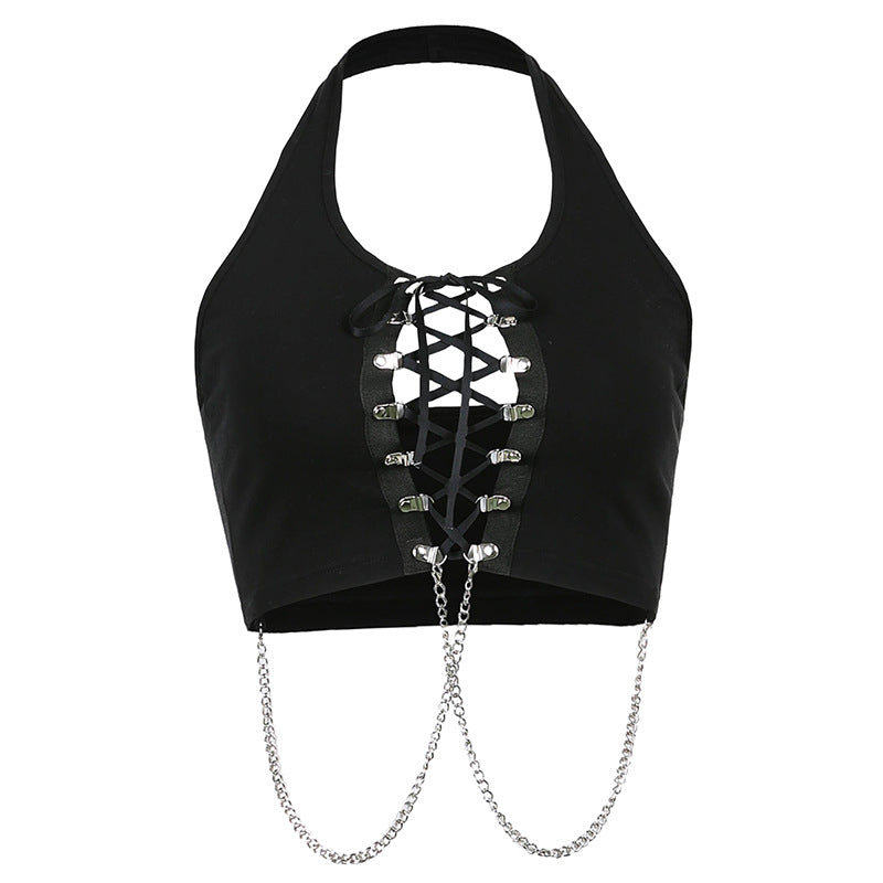 Halter Strap With Metal Chain With Backless