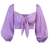 Long Puff Lantern Sleeve Blouse