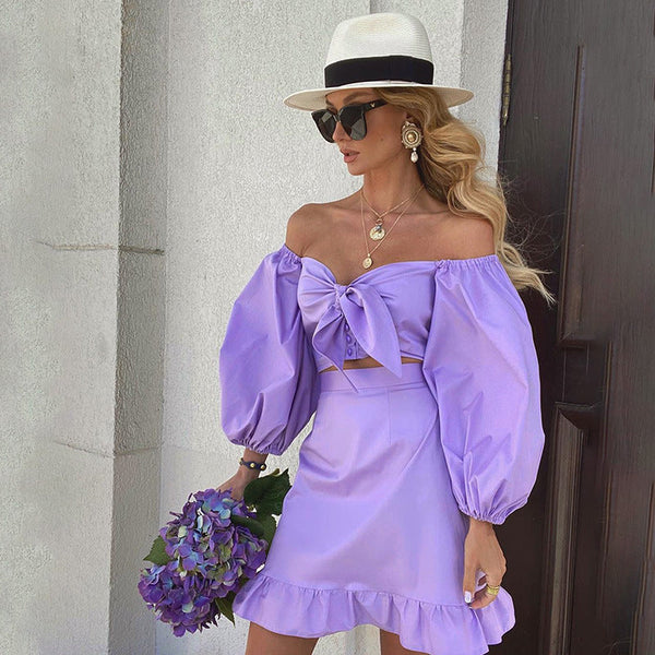 Long Puff Lantern Sleeve Blouse