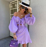 Long Puff Lantern Sleeve Blouse