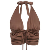 Sexy Show Chest V-Neck Tie Halter Sling