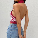 Short Polo Collar Halter Wool Knit Vest