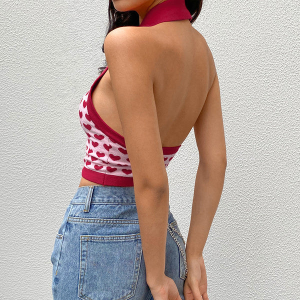 Short Polo Collar Halter Wool Knit Vest