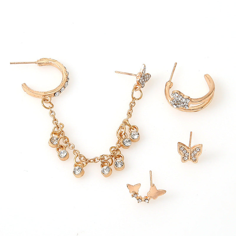 Mini Fashion Star Moon Butterfly Studs Earrings