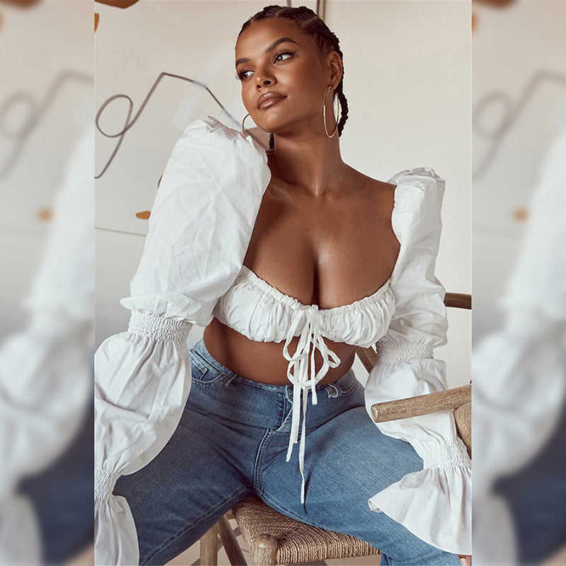 Flared Sleeves Short shirt