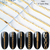 Gold And Silver Alloy Metal Chain Nail Decoration