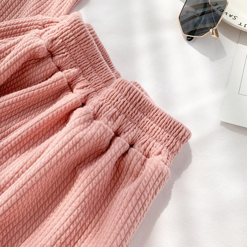 Short-sleeved Cotton Three-piece Suit