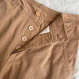 Khaki Girdled Casual Overalls