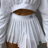 White Pleated Skirt