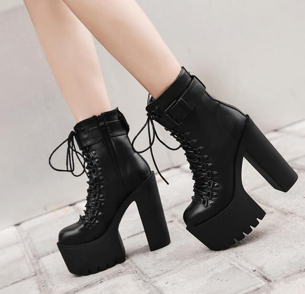 Platform High Heel Short Boots