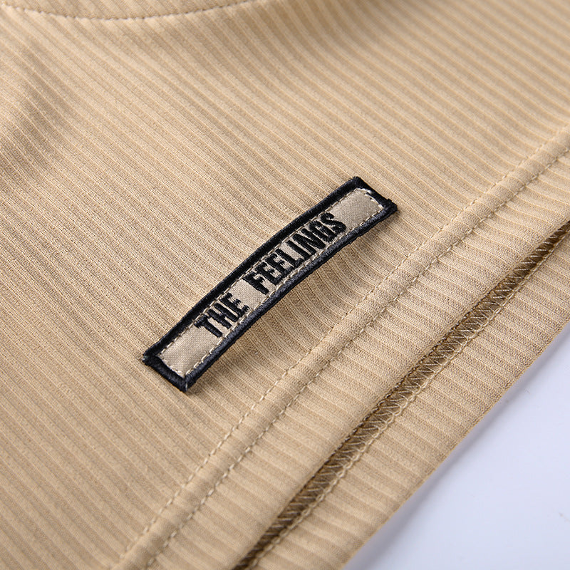 Label Chest Cup Shorts Set