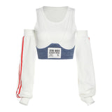 K-pop Long sleeves off-the-shoulder shirt