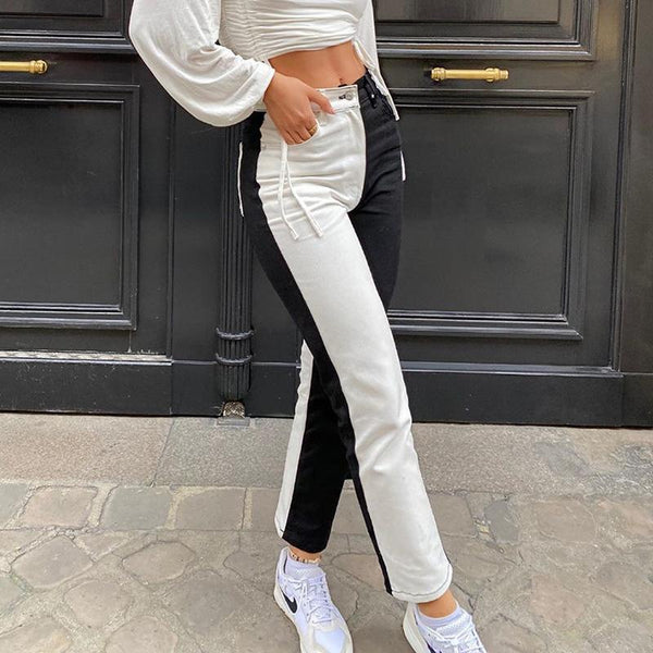 Black & White High Waist Jeans