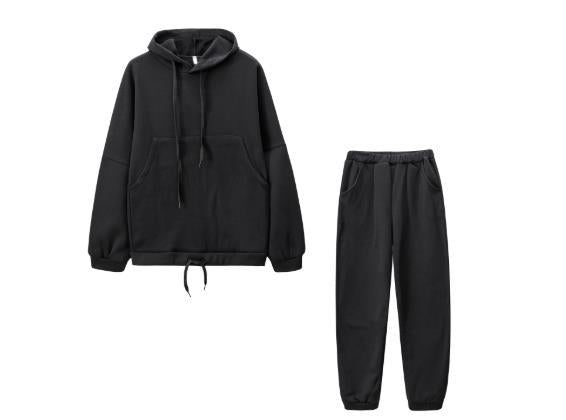 Two Piece Fall Winter Hooded And Fleece Sweater Pants