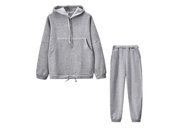 Two Piece Fall Winter Hooded And Fleece Sweater Pants