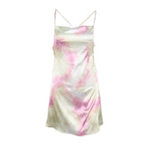Print Sexy Backless Tether Dress