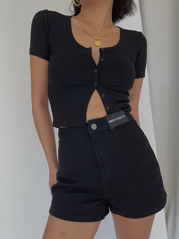 High Waist Denim Shorts