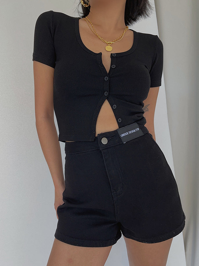 High Waist Denim Shorts