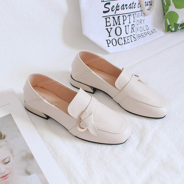 Soft Leather Low-heel Mid-heel  Shoes