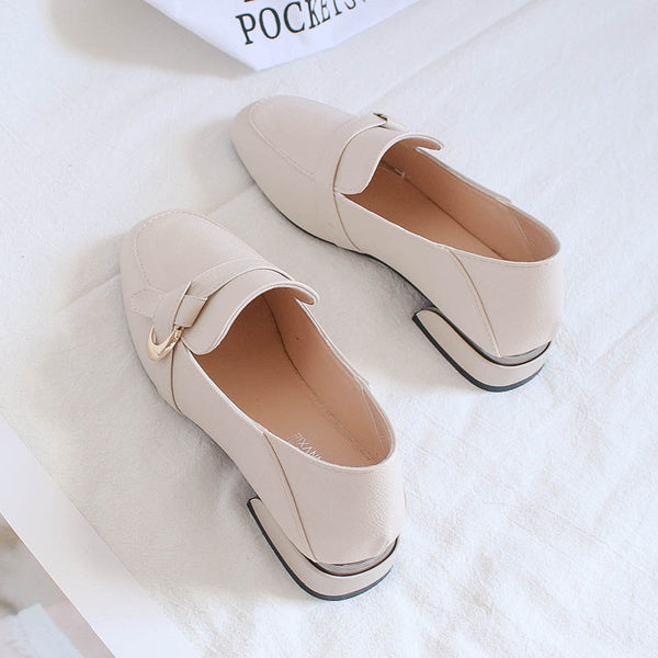 Soft Leather Low-heel Mid-heel  Shoes