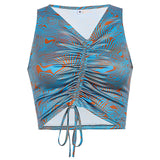 Printed Drawstring Top