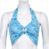 Printed Drawstring Top