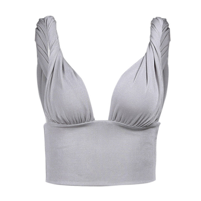 Short V-neck Twist Top