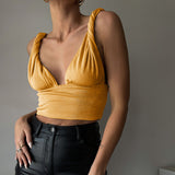 Short V-neck Twist Top