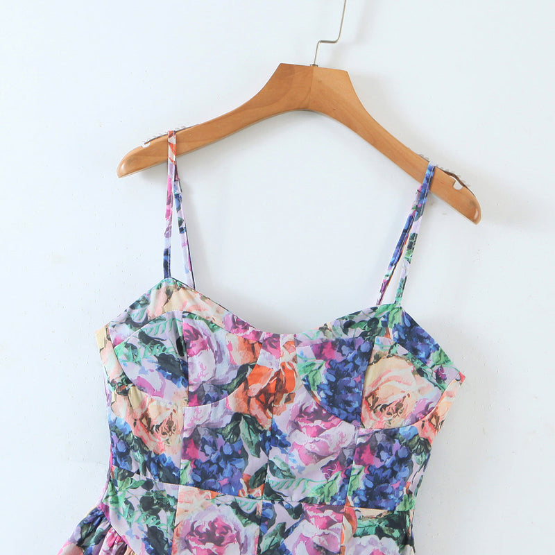 Vacation Style Short Suspender Dress