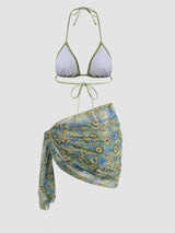 Ensemble bikini floral dos nu