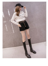 High Waist Corduroy Shorts