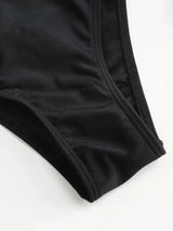 Ensemble bikini triangle noué uni avec détail étoile de mer et dos nu