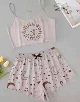 Cotton Girls Cartoon Casual PJ Suit