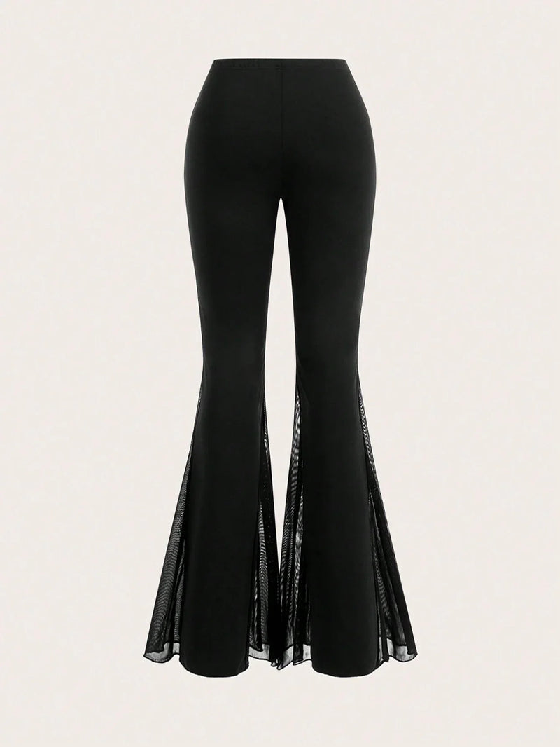 Pantalon évasé fendu extensible