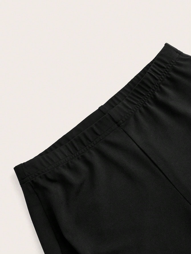 Pantalon évasé fendu extensible