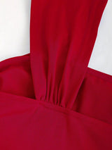 Robe mini asymétrique rouge à une épaule