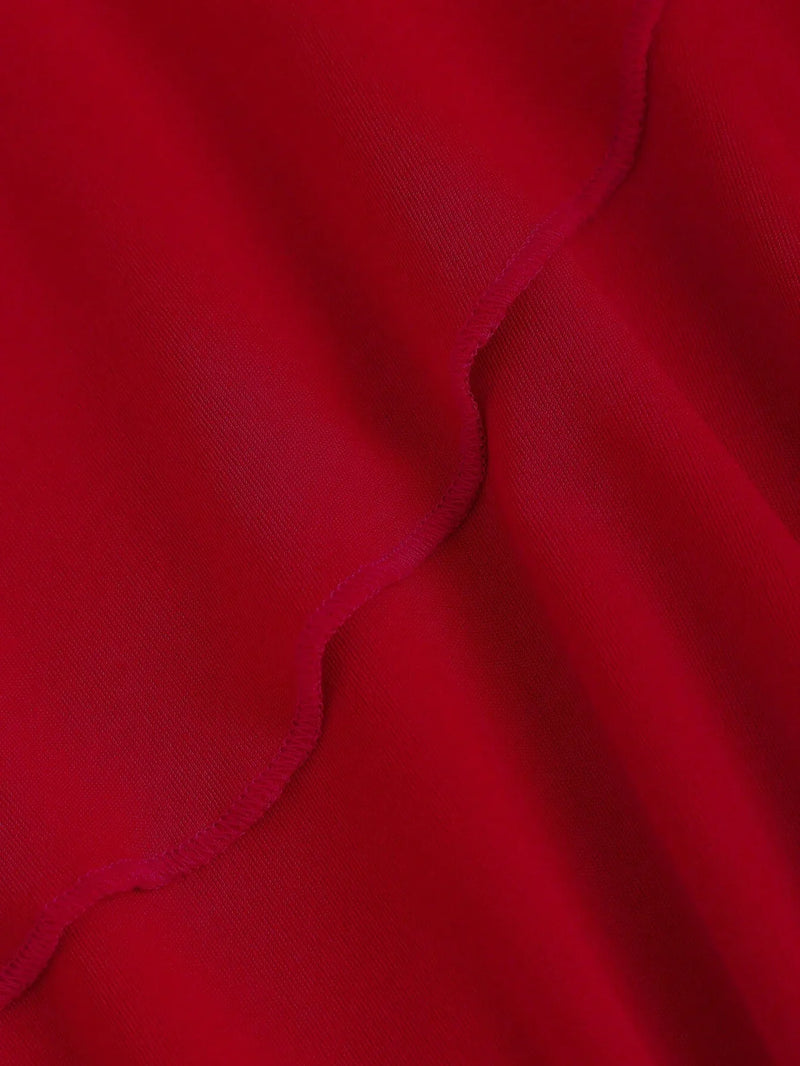 Robe mini asymétrique rouge à une épaule