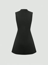 Robe trapèze à col montant sans manches