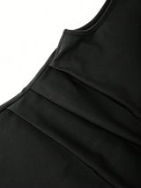 Robe trapèze à col montant sans manches