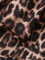 Robe courte dos nu imprimé léopard