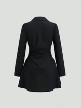 Robe chemise mini ajustée à manches longues