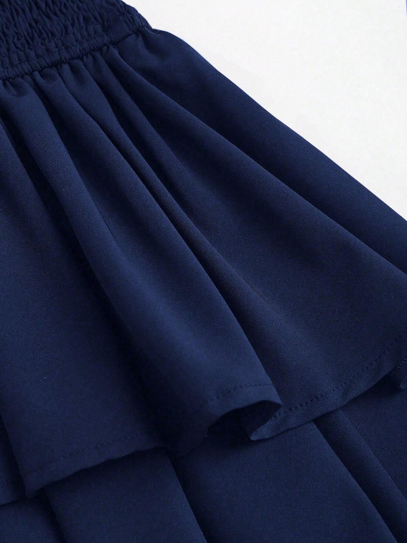 Robe mi longue taille haute à dos nu