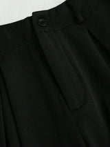 Pantalon évasé à plis jacquard élégant vintage