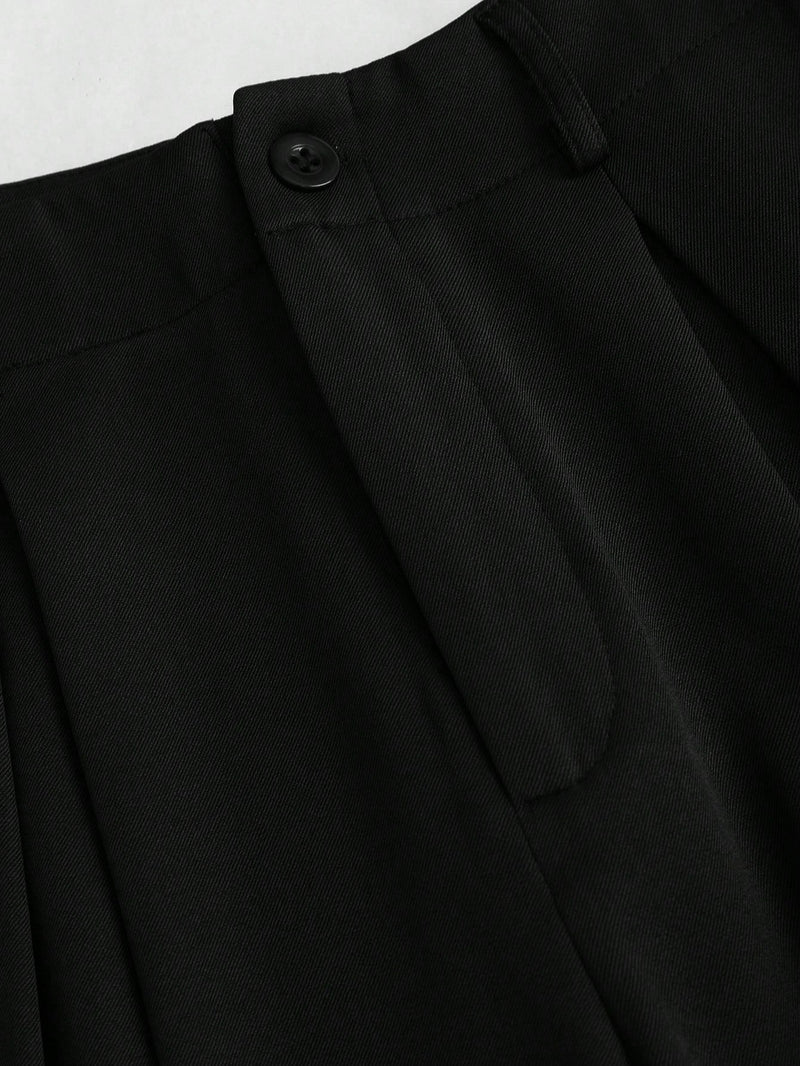 Pantalon évasé à plis jacquard élégant vintage