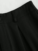 Pantalon évasé à plis jacquard élégant vintage