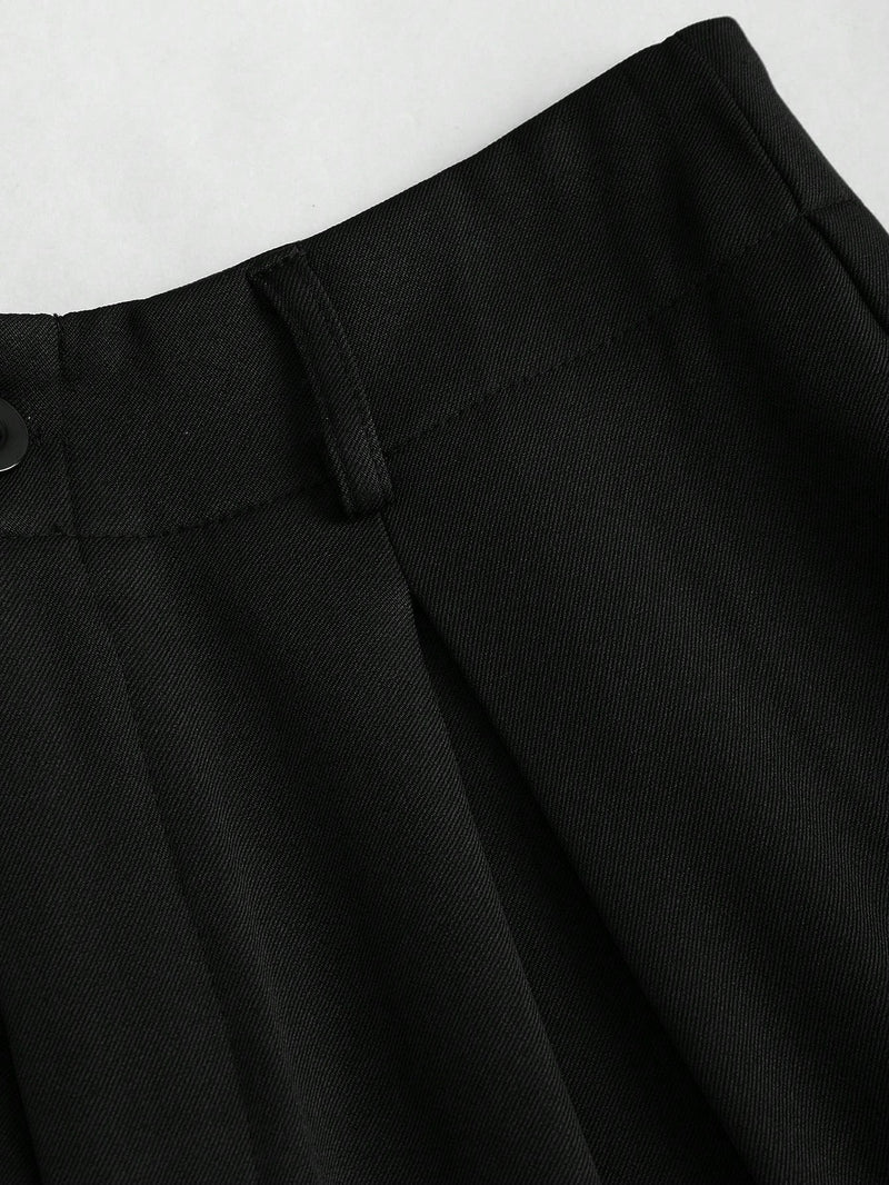 Pantalon évasé à plis jacquard élégant vintage