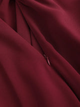 Jupe plissée longue rouge foncé style vintage