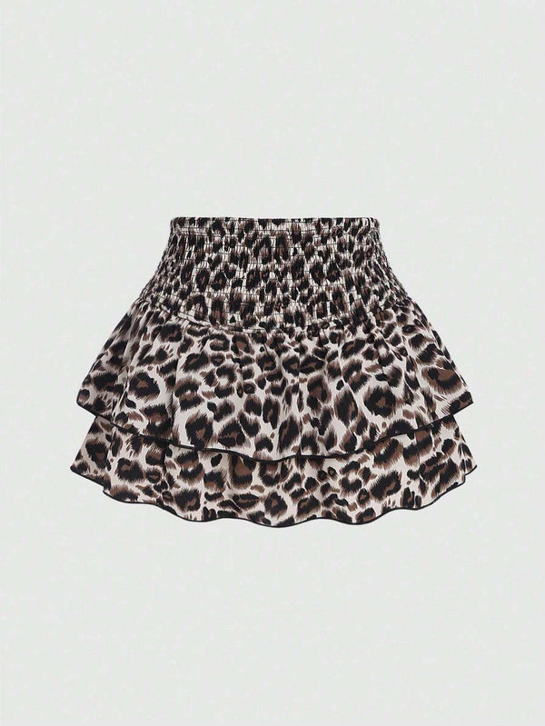 Jupe courte imprimé léopard